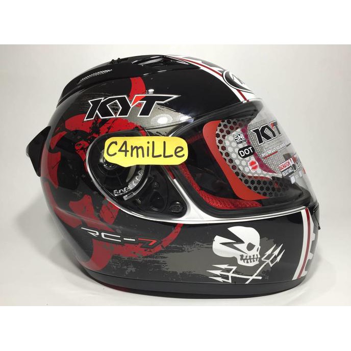 HELM KYT RC7 RC 7 MOTIF 13 WHITE BLACK RED FULL FACE