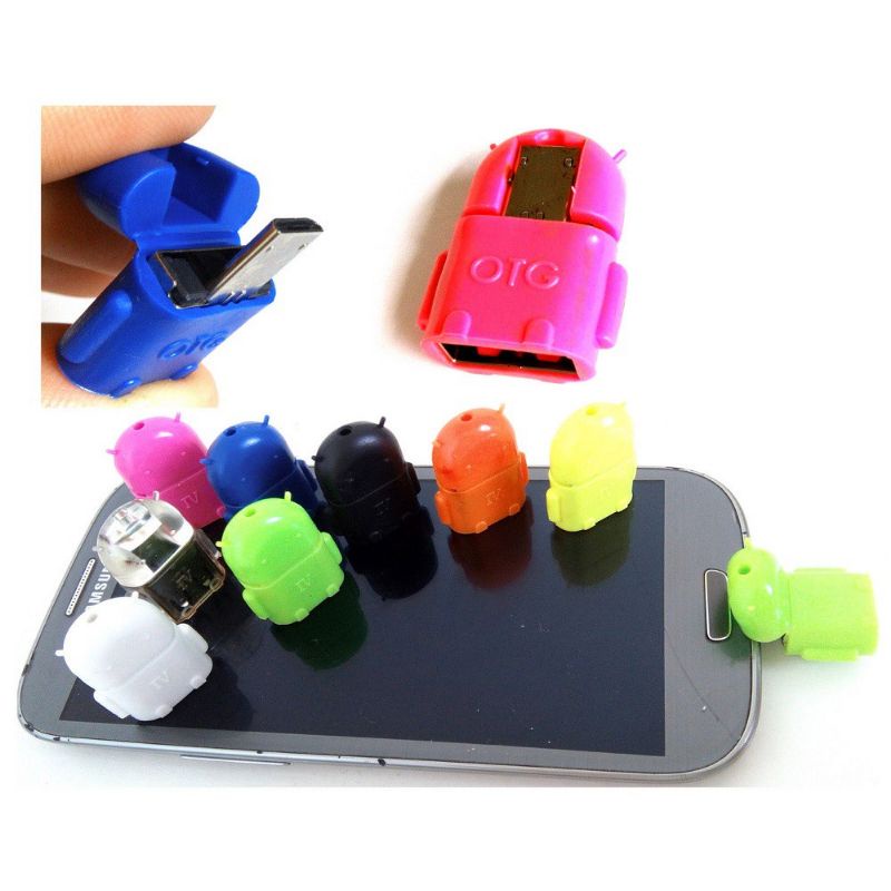 OTG Robot Android Micro USB Adapter Flashdisk Converter Data HP Mobile Adaptor