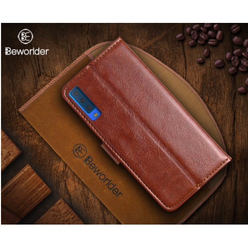 Samsung A7 2018 Flip Wallet Leather Case Premium