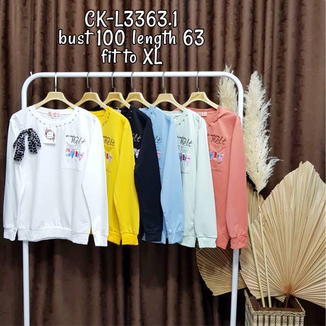 SALE SALEEE KAOS  IMPORT  LENGAN PANJANG  WANITA MOTIF 