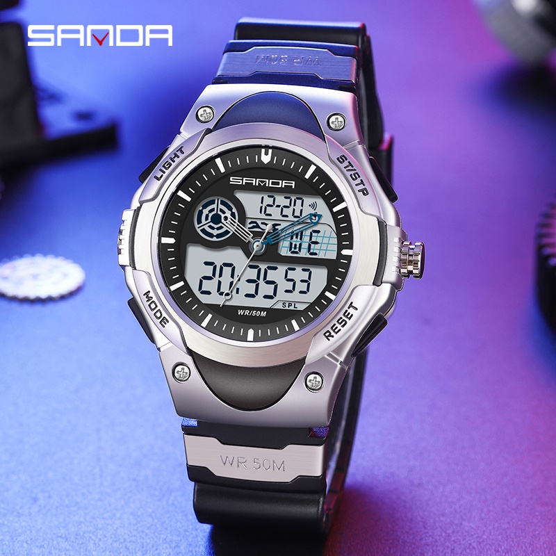 SANDA 3117 Jam Tangan Pria Digital Analog Tali Rubber Shockproof Anti Air WATCHKITE WKOS