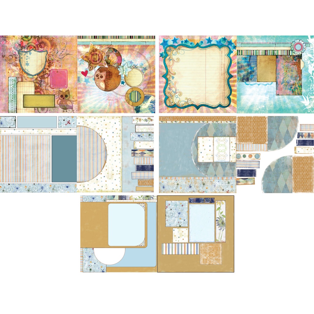 

12x12 Paket Kertas Scrapbooking "Bzoo" (5 lembar)