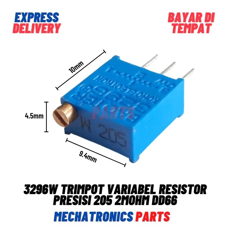 [PAS-9392] 3296W TRIMPOT VARIABEL RESISTOR PRESISI 205 2MOHM DD66