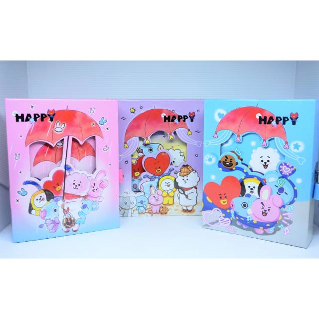 DIARY BT21 gembok note book BT21 diary buku BT21