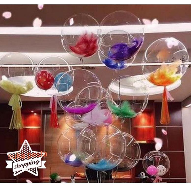 Pr0dukt B4ru BALON PVC TRANSPARAN 24 INCH/BALON BOBO TRANSPARAN ISI 1 PACK ISI 50 PCS BALON C0de@i1k