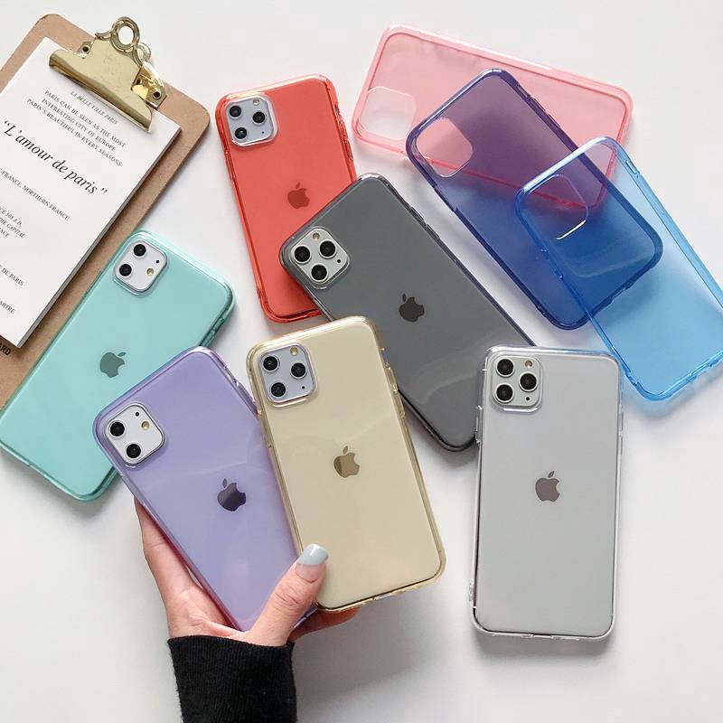 transparent case iPhone 11 Pro X XS MAX XR SE 2020 i6 6s+ 7 8Plus Ultra-thin phone case full cover soft tpu case