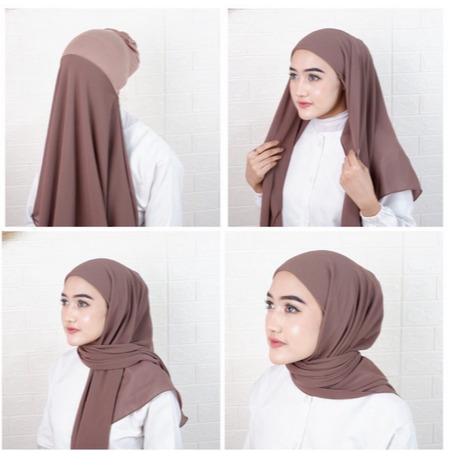 HIJAB SEGI EMPAT INSTAN INNER 2IN1 CERUTY BABYDOLL 120CM X 120CM