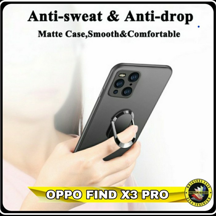 Casing Oppo Find X3 X 3 Pro Softcase Iring Magnetic Holder Slim