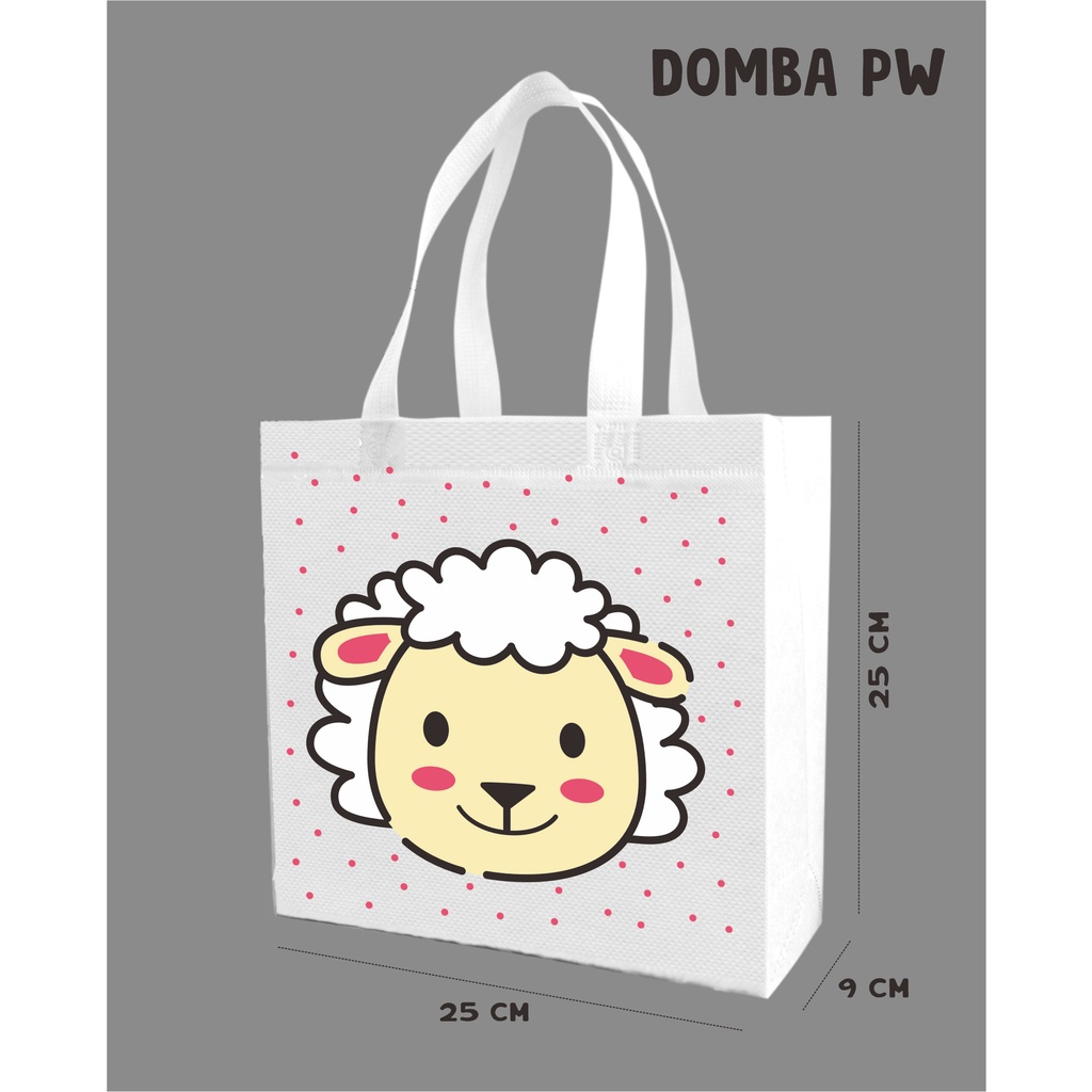 

Tas Goodie Bag Spundbond Souvenir Ulang Tahun Anak ULTAH MOTIF ANIMAL 25X25X9