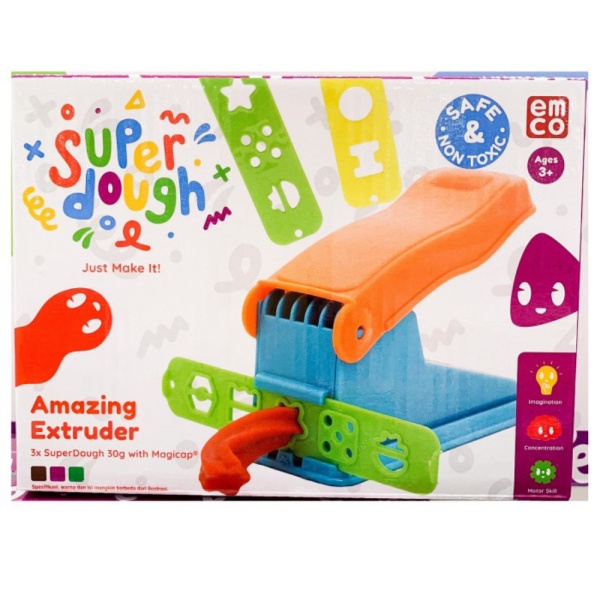 

Emco Super Dough Amazing Extruder Cetakan Playdoh with 3 cans Refill Diskon
