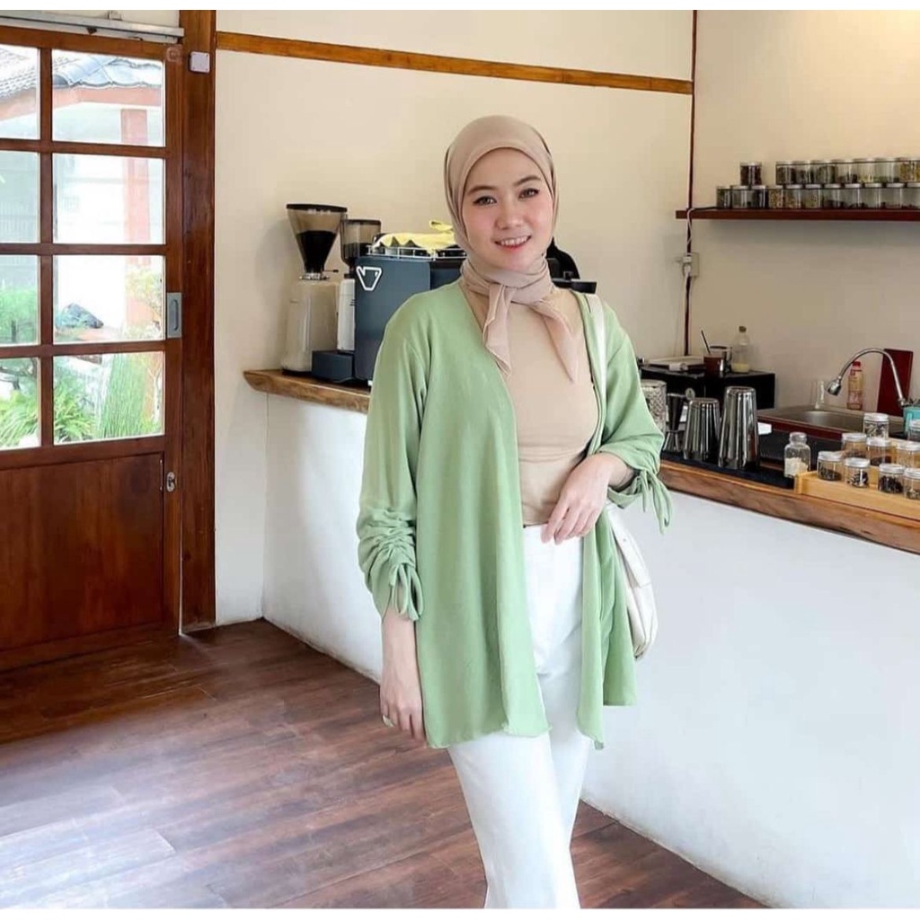 1KG MUAT 5PS | VALINA LONG OUTER TANGAN SERUT AIRFLOW CRINKLE HITS OOTD FASHION WANITA