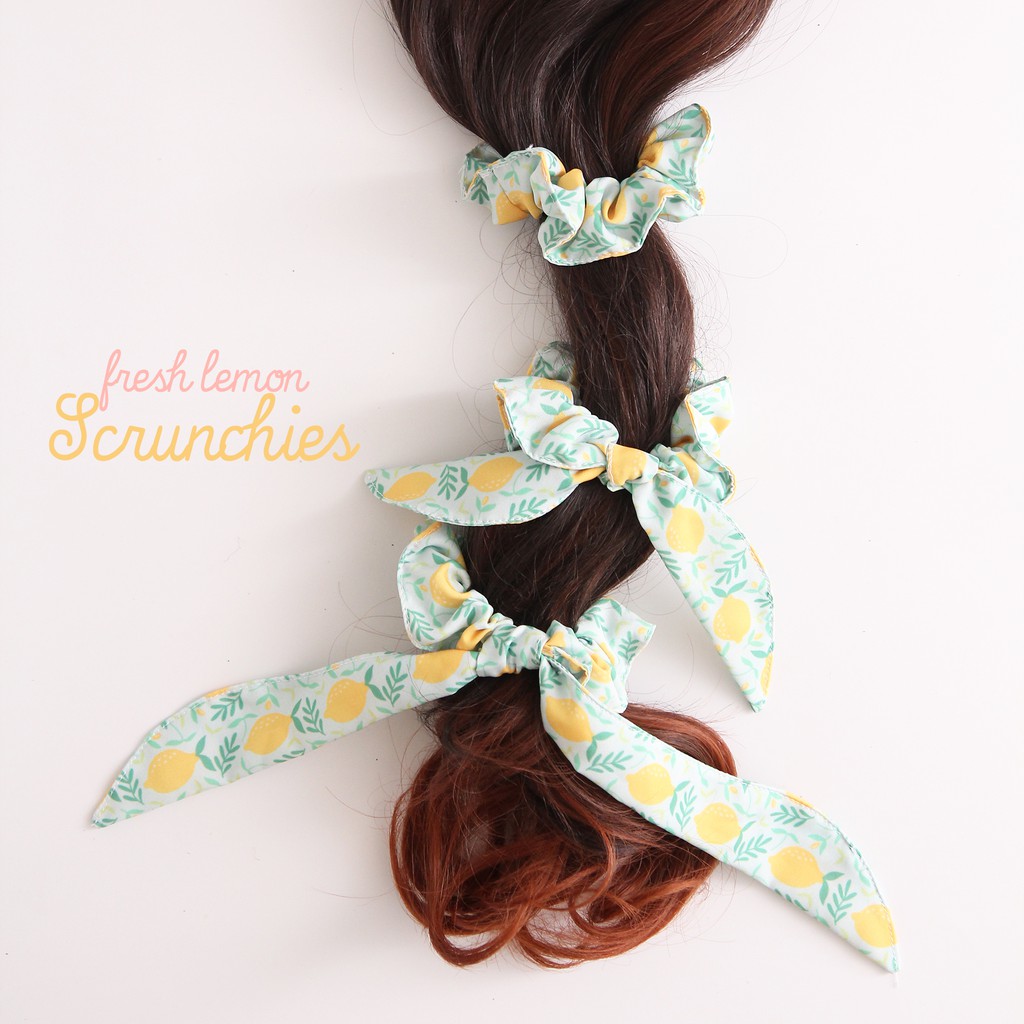 Ikat Rambut Scrunchies Tema Gambar Buah Lemon Anak Perempuan - Bunny Scrunchie