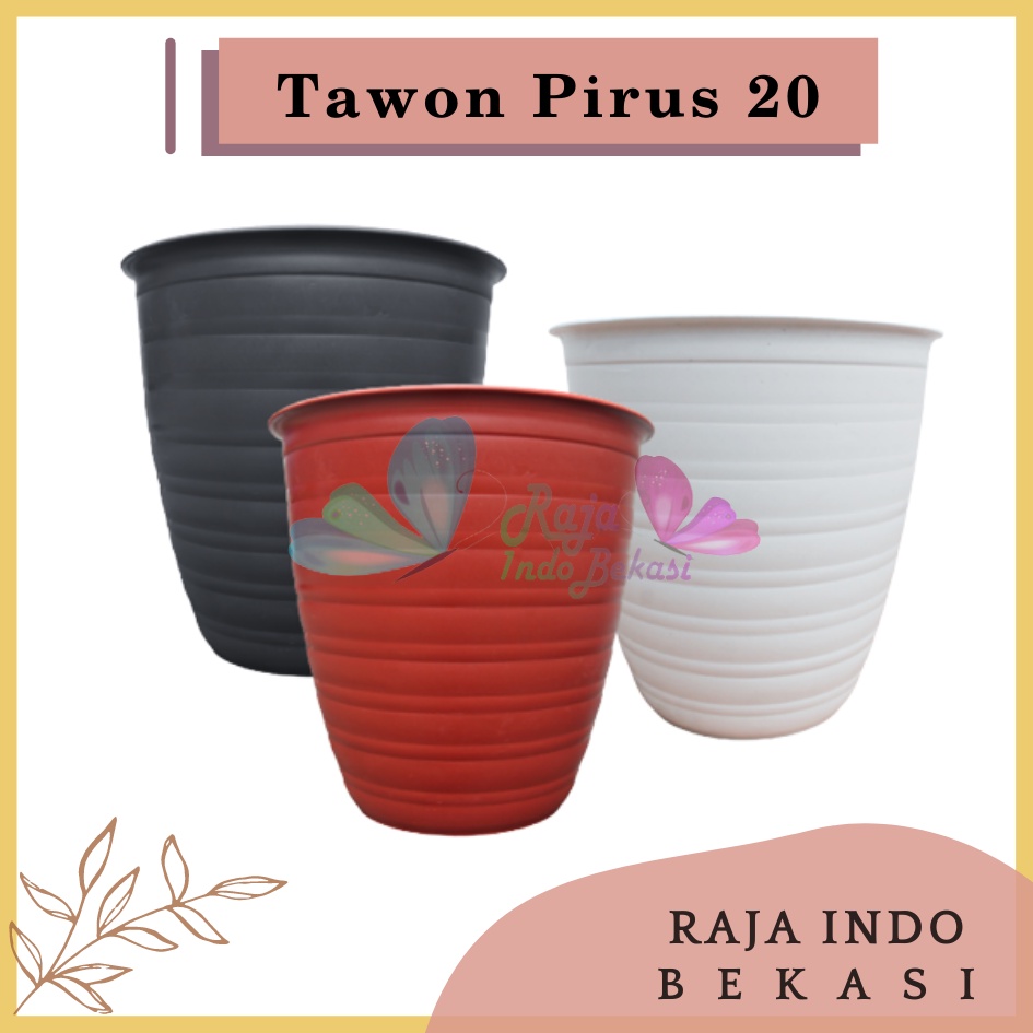 Rajaindobekasi Pot Ruby Pirus 20 Putih Hitam Merah Bata Pot Tawon Pirus Tirus 18 20 21 24 25 Cm Grosir Murah