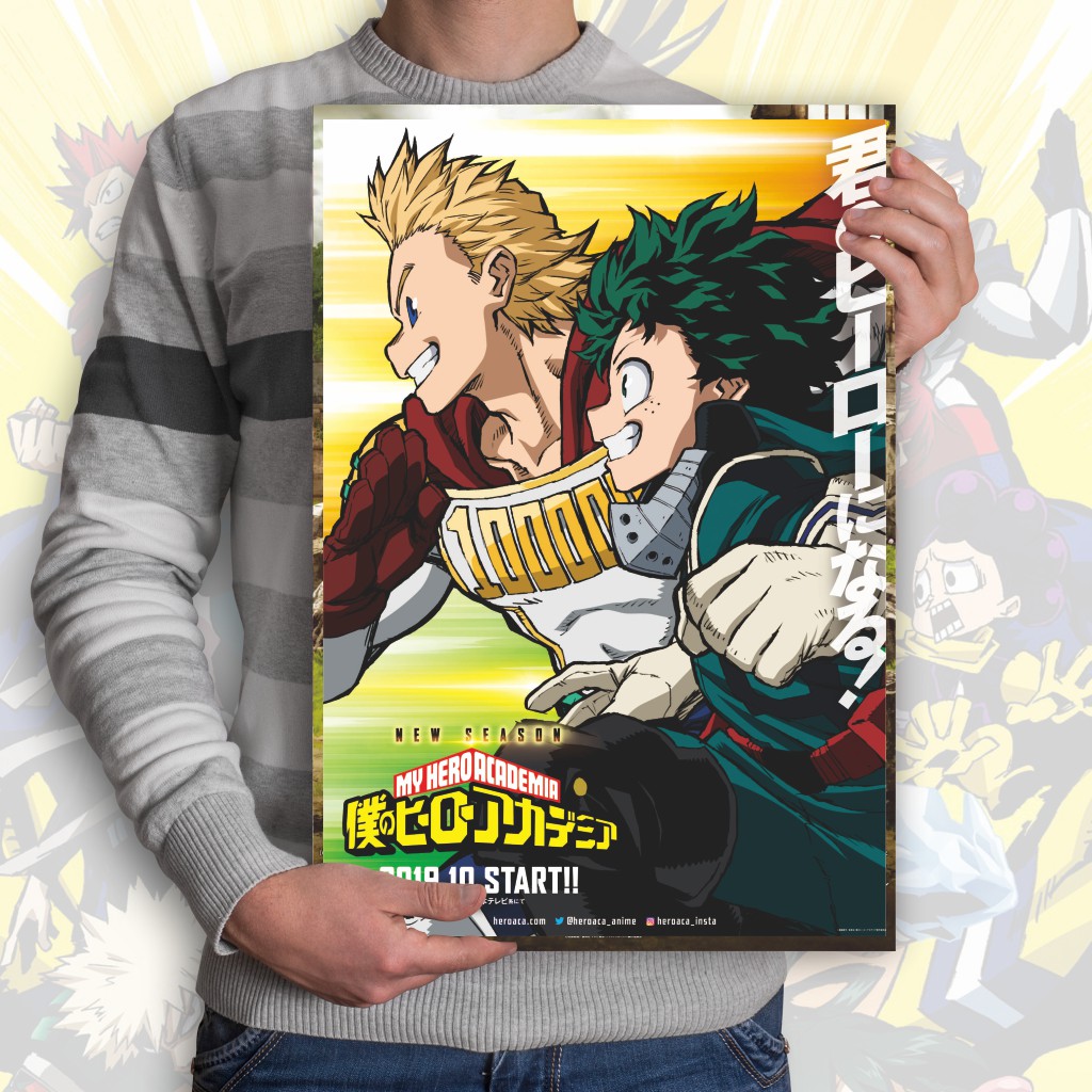 Poster Boku no Hero Academia Anime My Hero Academia A3+ Deku Midoriya Izuku Bakugo Todoroki-15 BNHA S4