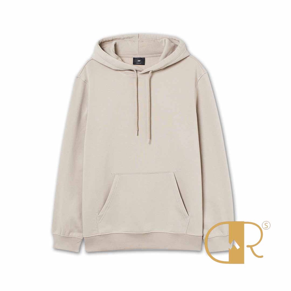 Jaket Hoodie HM Basic Cream  Free PaperBag