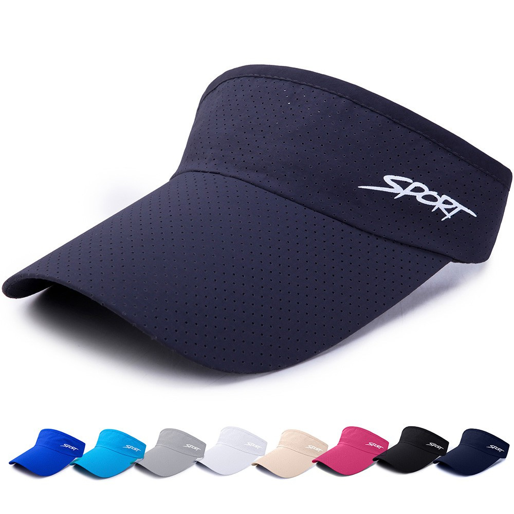 WONDERFUL Men Women Sports Visor Casual Baseball Cap Sun Hat Running Summer Sport Headband Quick-drying Breathable Beach Hat/Multicolor