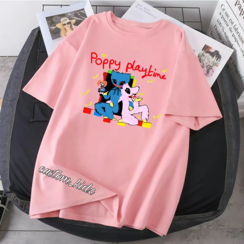 poppy playtime huggy buggy kaos anak unisex cowok/cewek