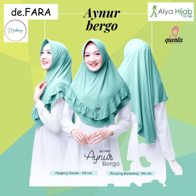 Alya hijab Aynur bergo by Defara.id bergo instant terlaris 12.12 big sale | bergo premium Ramadhan