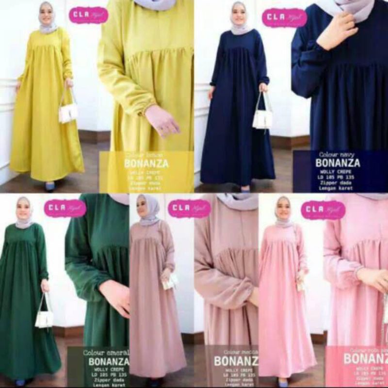 Bonanza maxi dress fashion muslim wanita