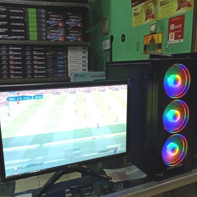 Pc gaming lengkap core i5 Ram 8 Gb Vga 2 Gb LED 19 inch siap pakai