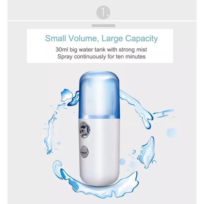 Portable Nano Mist Spray Water Facial Cooling Semprotan Air Wajah USB