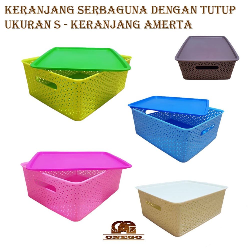 Keranjang serbaguna dengan tutup ukuran S - Keranjang AMERTA