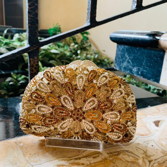 ROSSINI-Tas pesta swarovski / Clutch swarovski / Tas swarovski Gold J