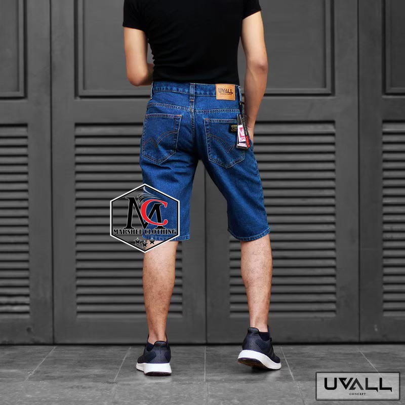 RCL - Celana Pendek Uvall Jeans Warna Biowash Premium / Celana Jeans Pendek Uvall Original Pria ( 28 Sampai 38 )