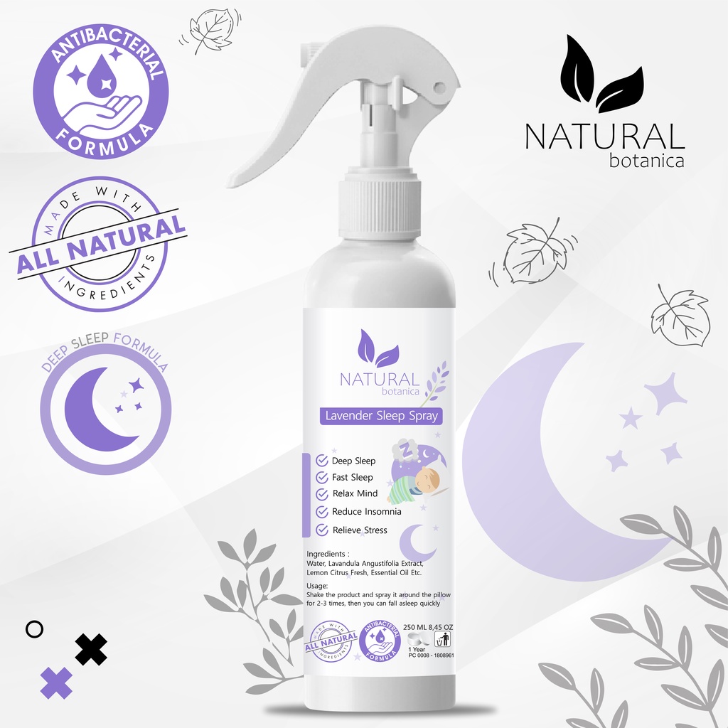 Natural Lavender Deep Sleep Spray Aromaterapi Pillow Spray Sleeping Spray 250 ML