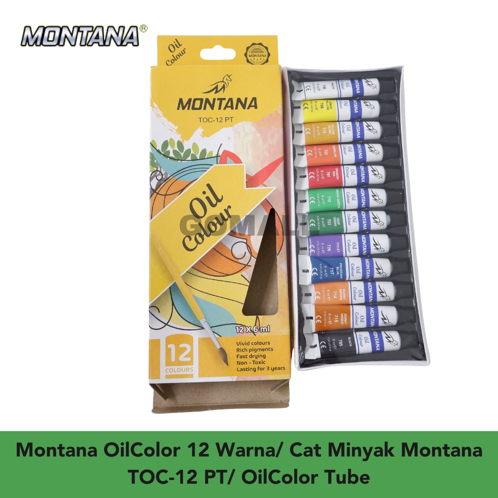 

Montana OilColor 12 Warna/ Cat Minyak Montana TOC-12 PT/ OilColor Tube