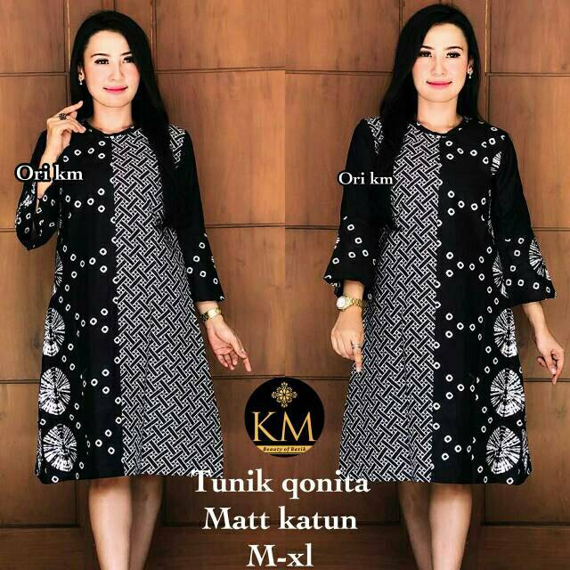 Batik Tunik Qonita Casual Dress Seragam Kantor Kerja