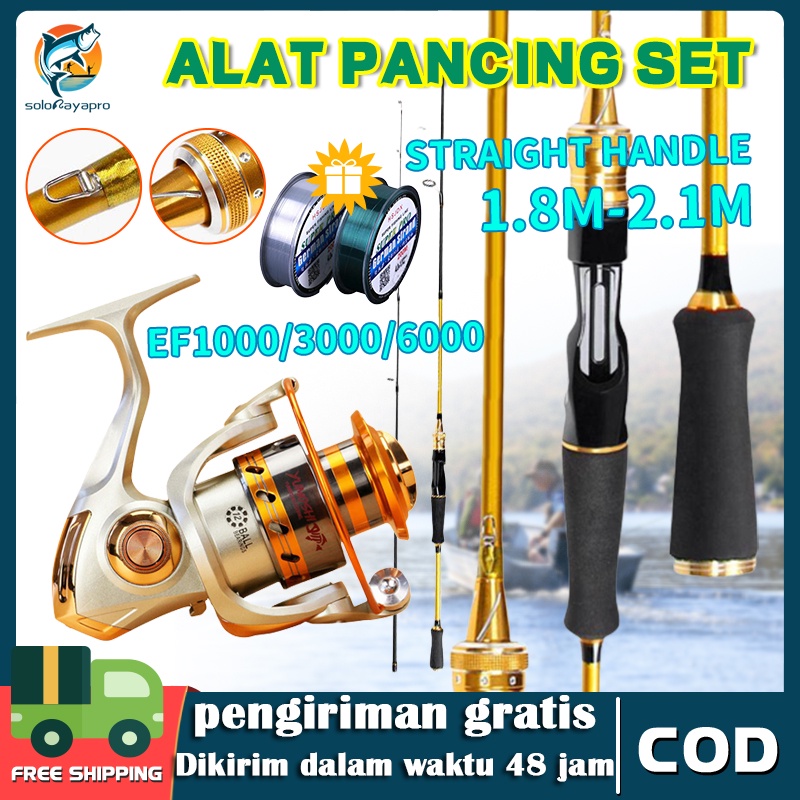 Set Pancing REELSKING EF1000-6000 EF SERIES SPOOL METAL 12BB Gulungan Kerekan Katrol Pancing Spinning alat pancing 1 set murah