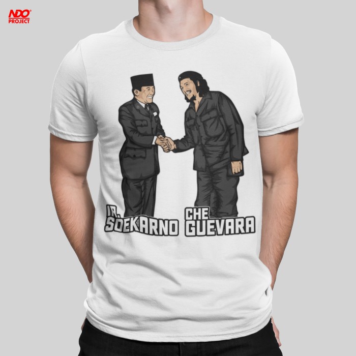 T-shirt Kaos Pria Kaos Katun NDO PROJECT Motif Ir Soekarno & Che Guevara