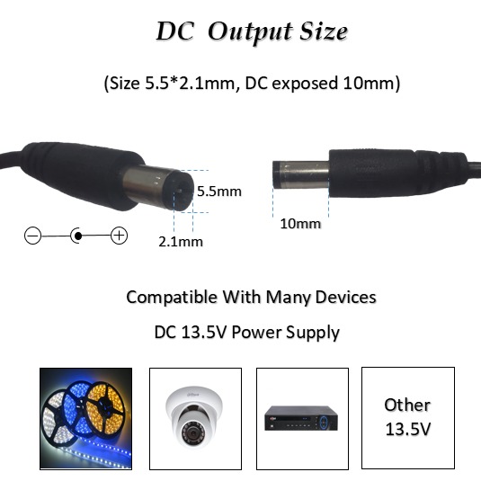 GPOWER ADAPTER AC TO DC 13.5V 2A UNTUK CCTV LED STRIP DVR KUALITAS REAL 13.5V G-POWER