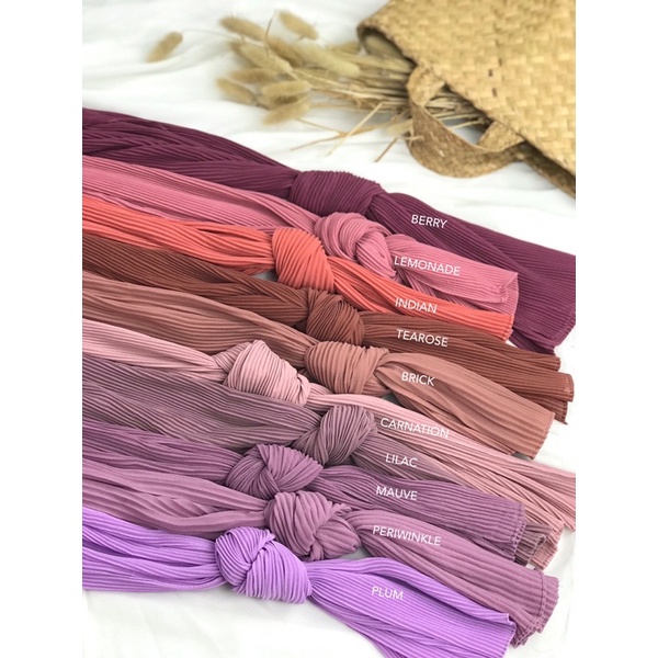 Pashmina Plisket Lidi Ceruty Baby Doll FULL TANPA GARIS TENGAH Pleats Plisir premium part 1⁷-5