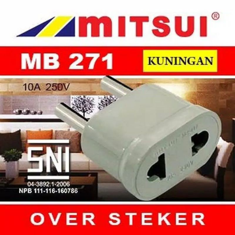 Over Steker Gepeng / Colokan Sambungan / Sambungan Gepeng ke Bulat Mitsui MB 271