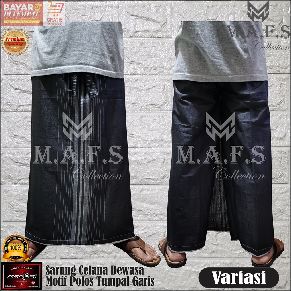 Sarung celana anak &amp; dewasa motif polos garis