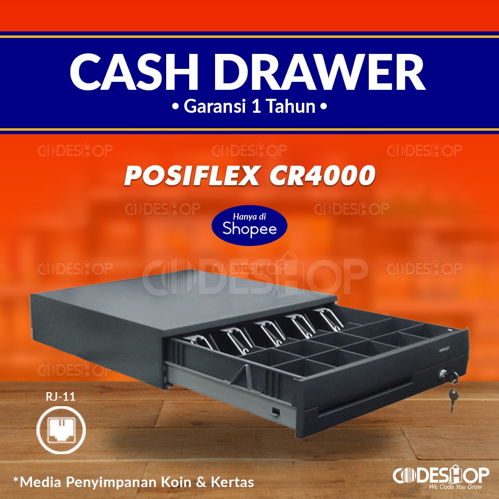 CASH DRAWER - LACI UANG - POSIFLEX CR4000 - POSIFLEX CR 4000 RJ11