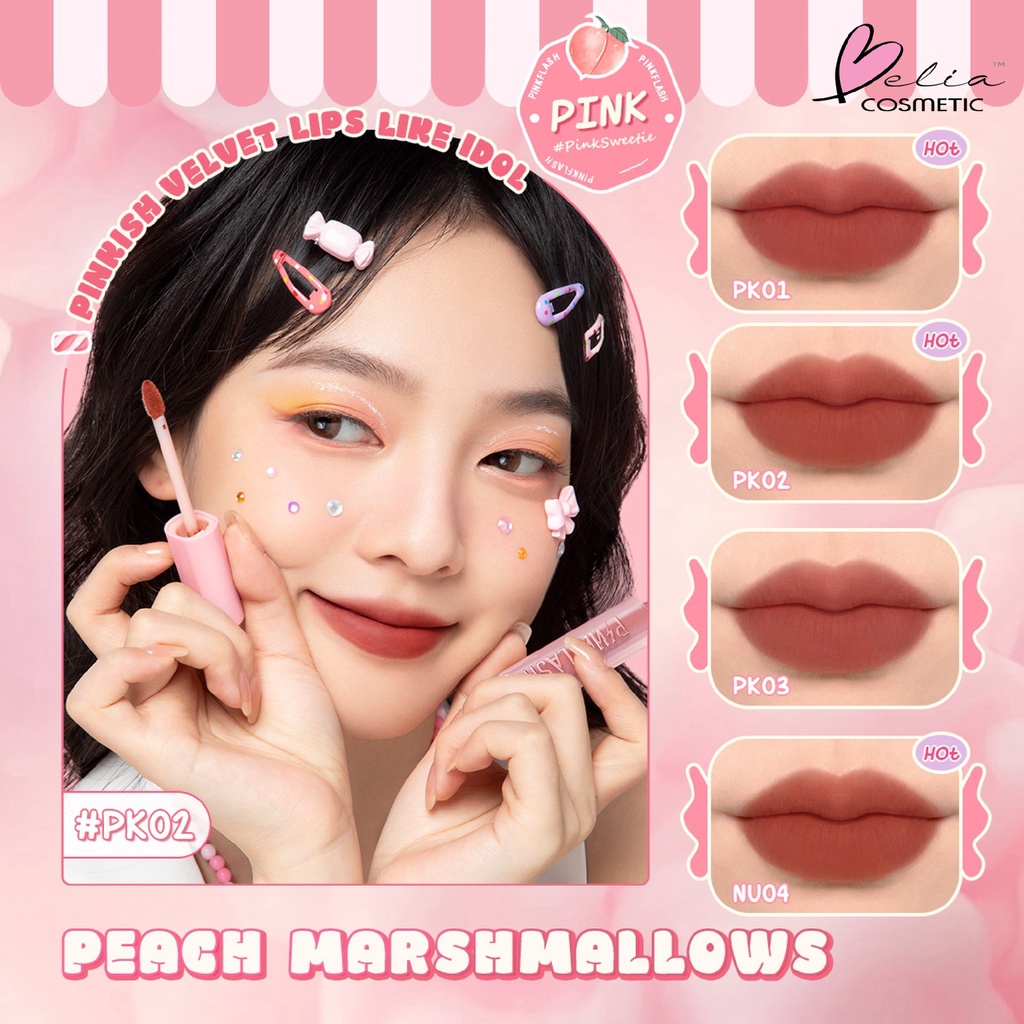 ❤ BELIA ❤ PINKFLASH Powdery LipGloss PF-L16 | Lipgloss | Pewarna bibir | BPOM