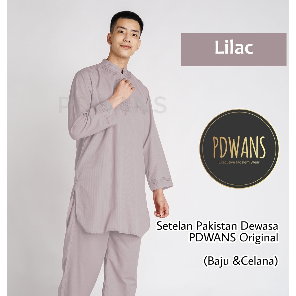 SETELAN PAKISTAN DEWASA Seri WARNA Baju Koko Bordir Muslim BAJU UMROH Pria - PDWANS PAKISTAN-WRN