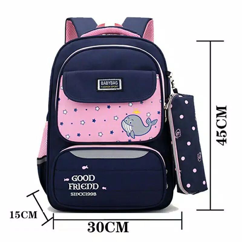 Tas Anak Sekolah Simple SD dan TK Perempuan Garsel FKT 5929 Backpack Cewe Ransel Punggung Gendong860