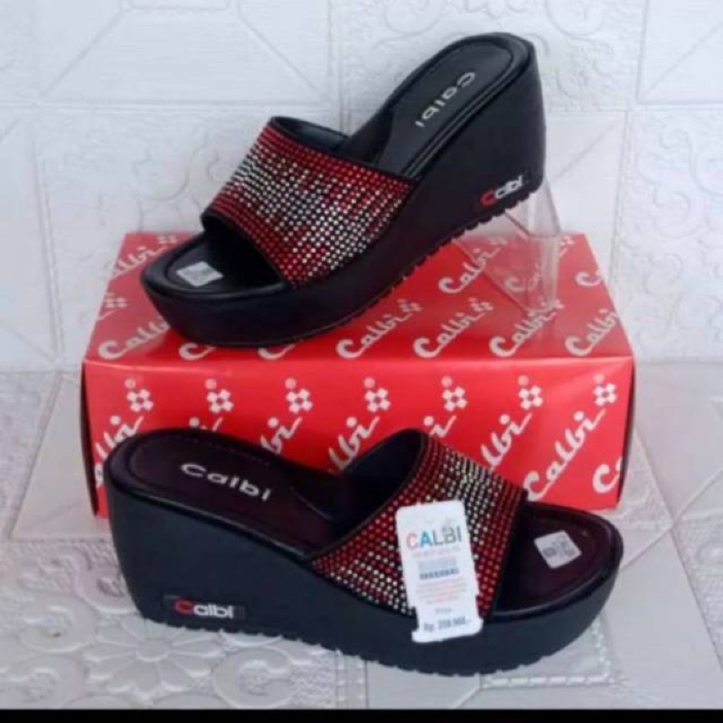 6.6 SALE! Sandal Wedges - Calbi Terlaris Harga Grosir - Sandal Wedges Cewek-Calbi Slop