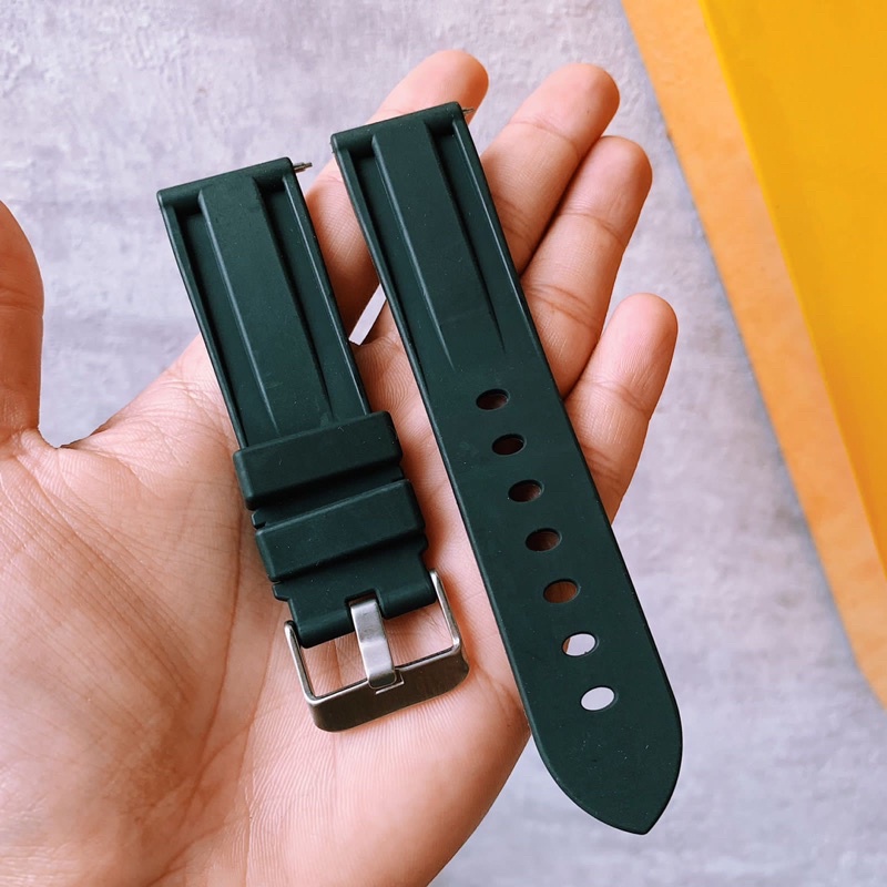 Strap tali jam tangan Universal lug 22mm 24mm rubber pria aksesoris apple watch iwatch series 1 4 6 7 Se 41mm 45mm 44mm samsung galaxy watch 46mm silcone