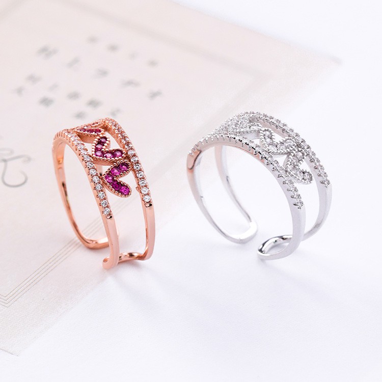 Cincin Korea Gold Plated Sangat cakep elegan CA012 Free Size Open Ring Love Cute