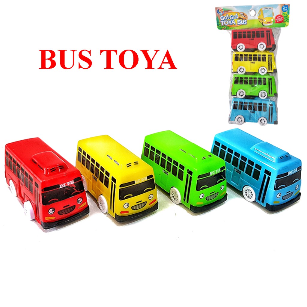 MAINANKEI MAINAN MOBIL MOBILAN TOYA BUS ISI 4 PCS MAINAN BUS TOYA LOKAL