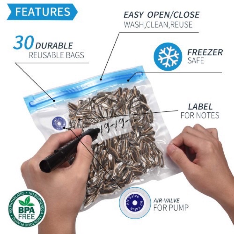 Delunashop_Acc Plastic Zip Vacuum Kompresi Nilon Seal Zipper Plastik vacuum harga per 1 pcs plastik vacuum Baku Malayan ikan sayuran Buah buahan