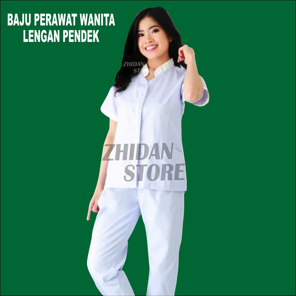 Baju Suster / Baju Nurse / Baju Perawat / baju perawat lengan pendek, baju perawat putih pendek wani