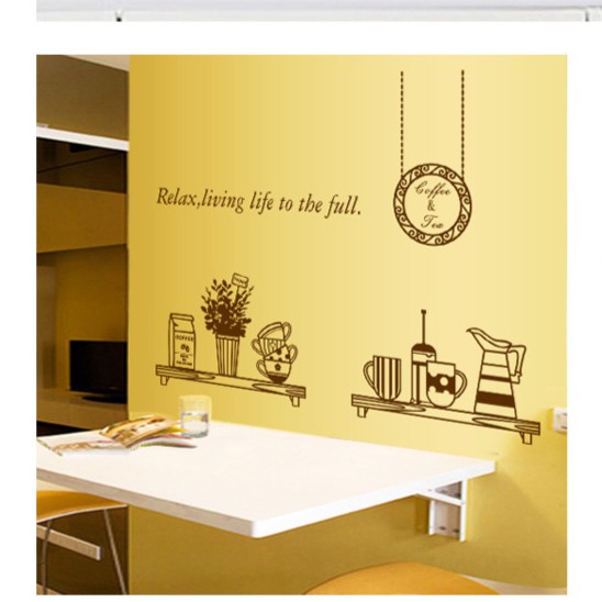 RELIZA WALL STICKER DAPUR KITCHEN CAFE CANGKIR STIKER DINDING AY6036