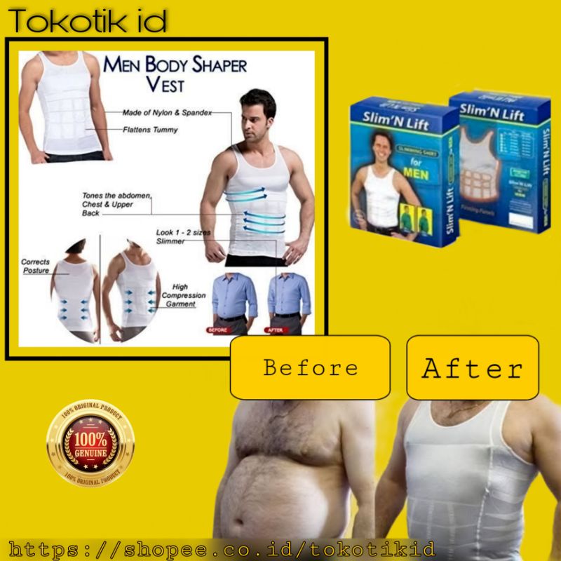 Kaos dalam pria / Singlet Slim N Lift Body Shaping