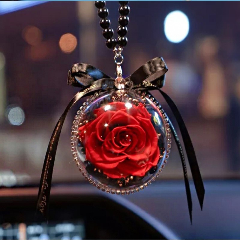 Car Eternal Rose Pendant | Gantungan Depan Pajangan Mawar Spion Tengah Mobil Mewah